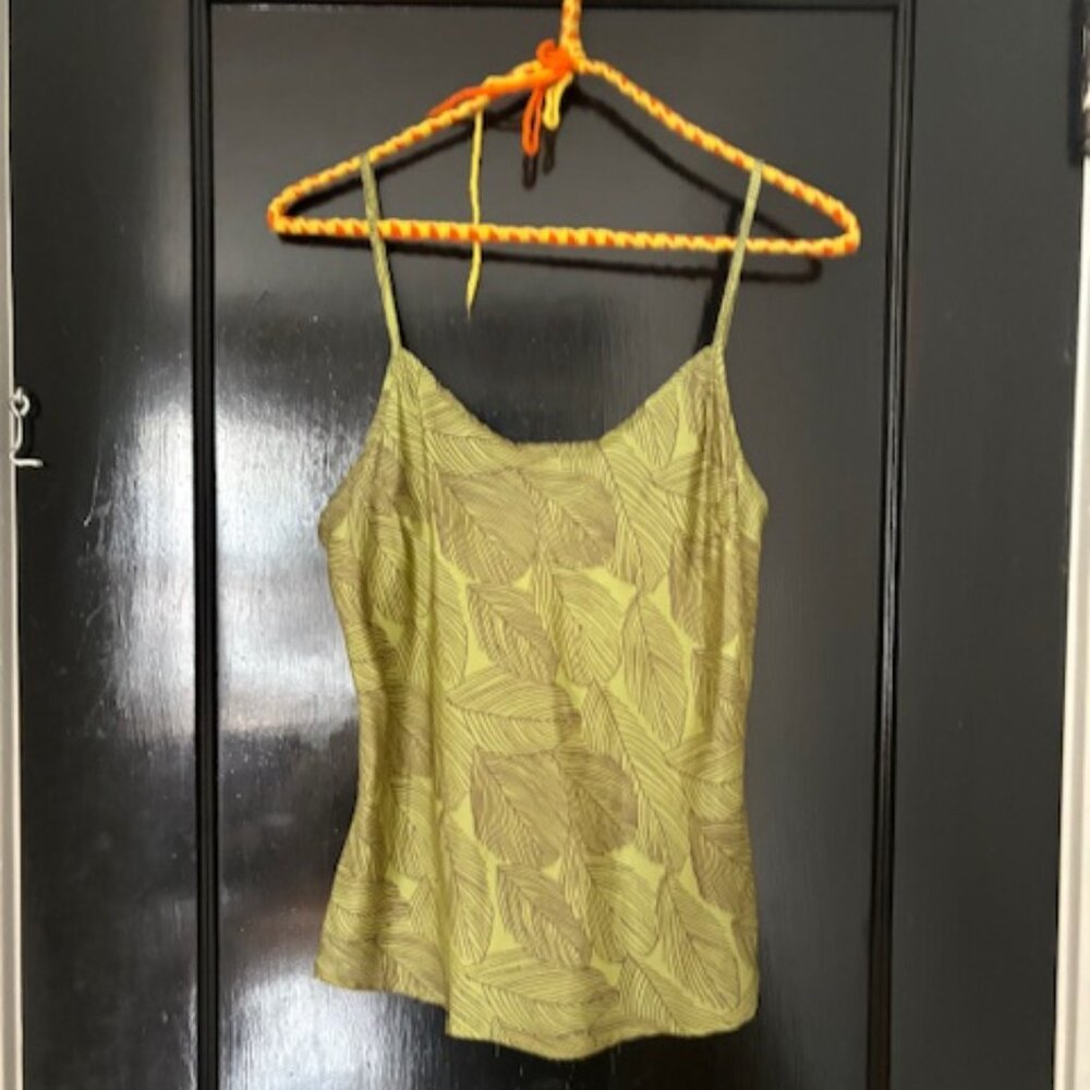 Erica Tanov Leaf Print Silk Camisole